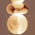 Orba Chain Chandelier with Alabaster Orbs – Modern Cascading Pendant Light