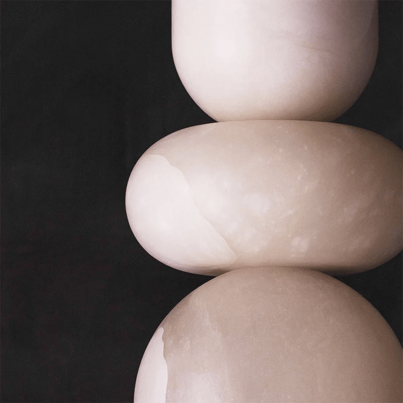 Orba Chain Chandelier with Alabaster Orbs – Modern Cascading Pendant Light