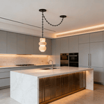 Orba Chain Chandelier with Alabaster Orbs – Modern Cascading Pendant Light