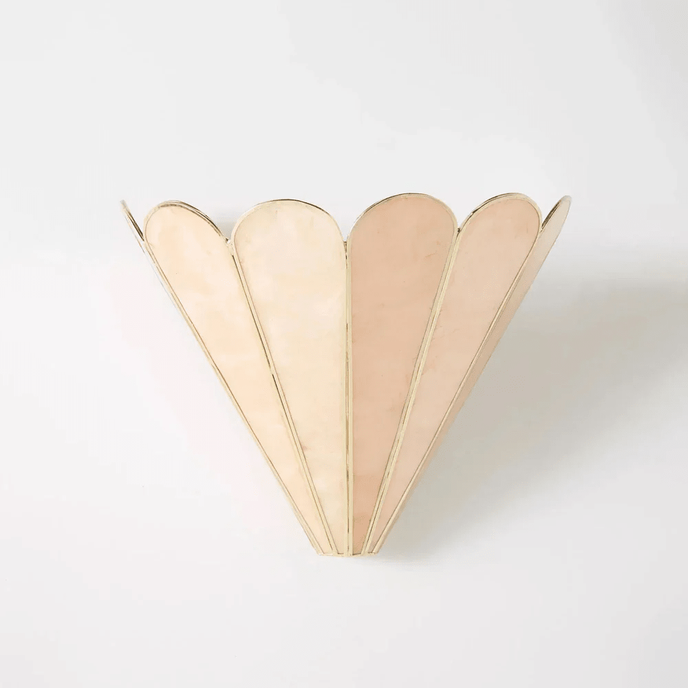 Mica Shell Petal Wall Sconce in Gold Finish