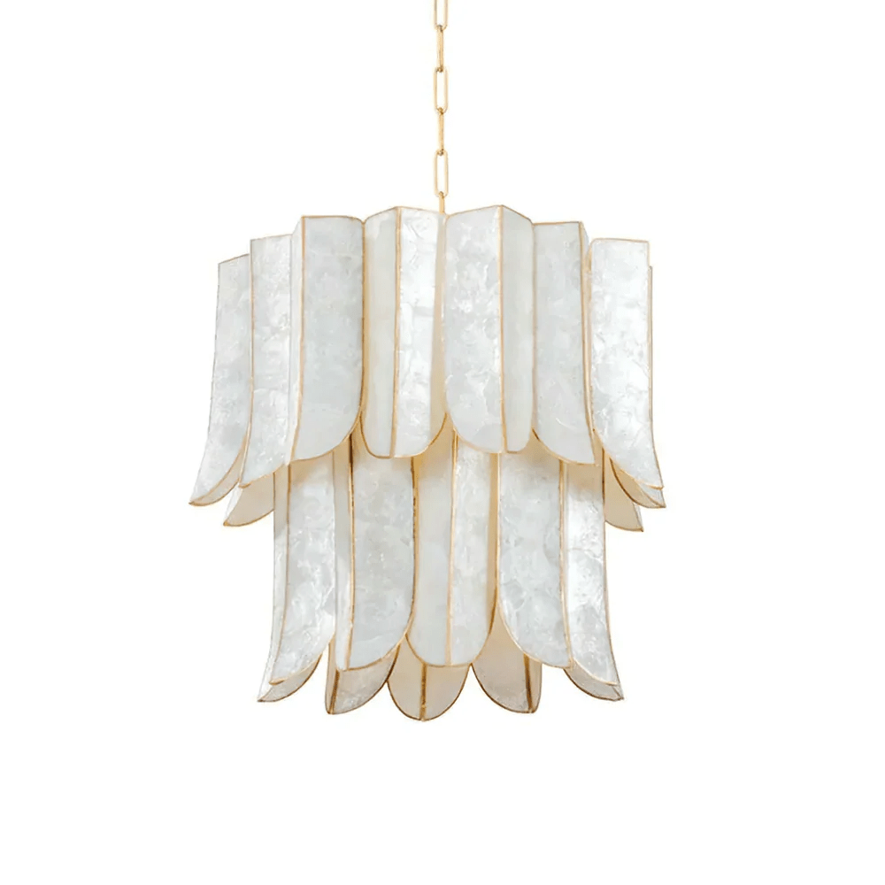 Cascara Shell Chandelier – Natural Layered Pendant Light for Dining & Living Rooms