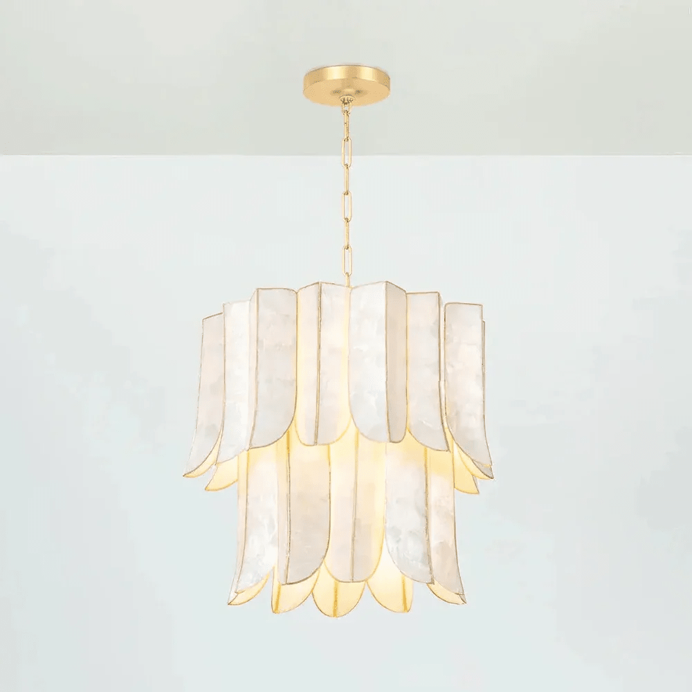 Cascara Shell Chandelier – Natural Layered Pendant Light for Dining & Living Rooms