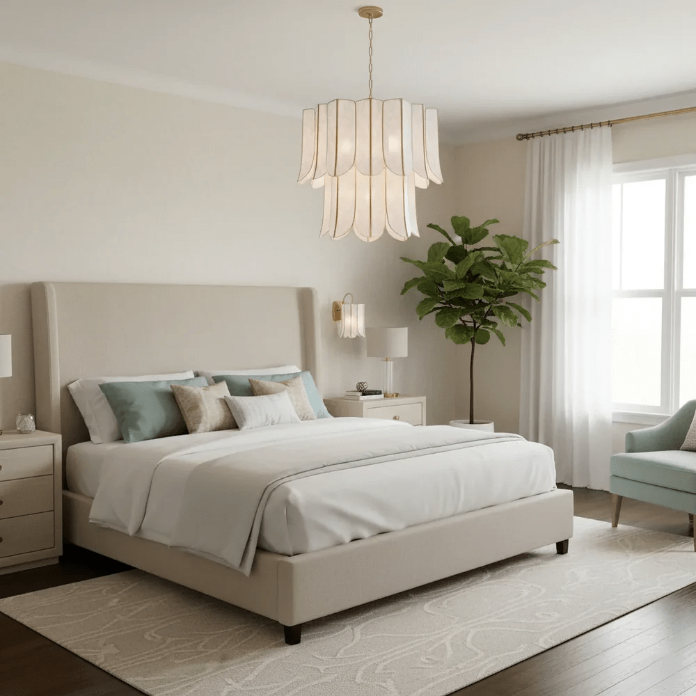 Cascara Shell Chandelier – Natural Layered Pendant Light for Dining & Living Rooms