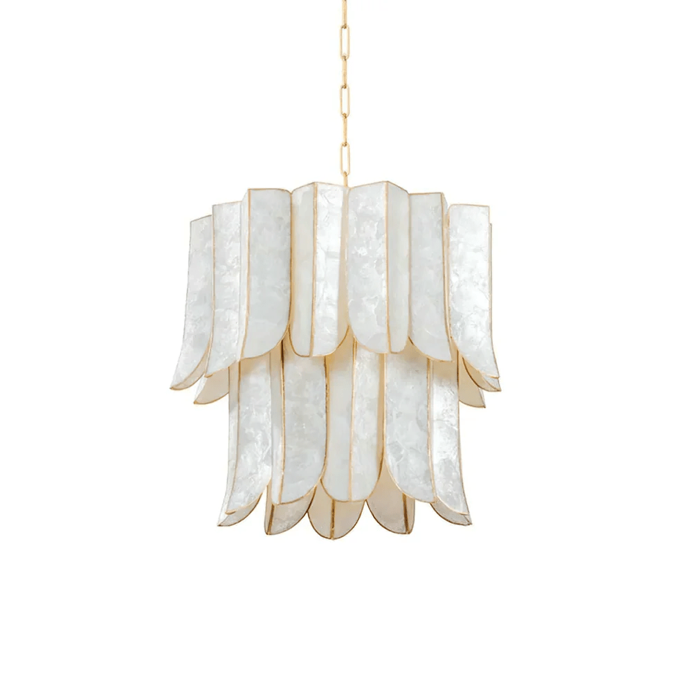 Cascara Shell Chandelier – Natural Layered Pendant Light for Dining & Living Rooms