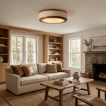 Artisan Leather Ceiling Light with Brass Accents for Modern Interiors