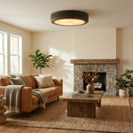 Artisan Leather Ceiling Light with Brass Accents for Modern Interiors