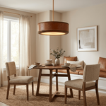 Artisan Leather Ceiling Light with Brass Accents for Modern Interiors
