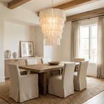 Cascara Shell Chandelier – Natural Layered Pendant Light for Dining & Living Rooms