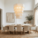 Cascara Shell Chandelier – Natural Layered Pendant Light for Dining & Living Rooms