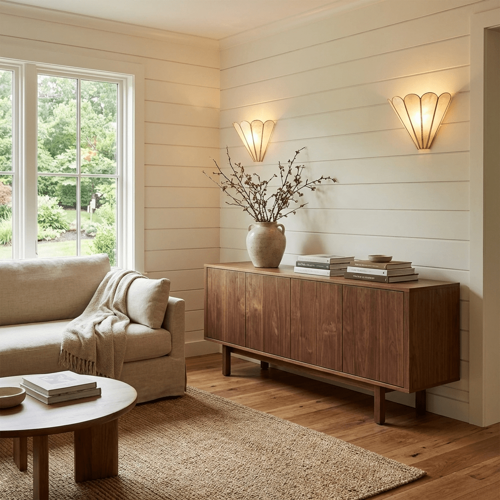 Mica Shell Petal Wall Sconce in Gold Finish