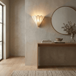 Mica Shell Petal Wall Sconce in Gold Finish