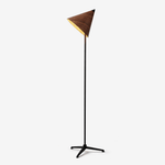 Vero Sculptural Wood Floor Lamp with Tripod Base