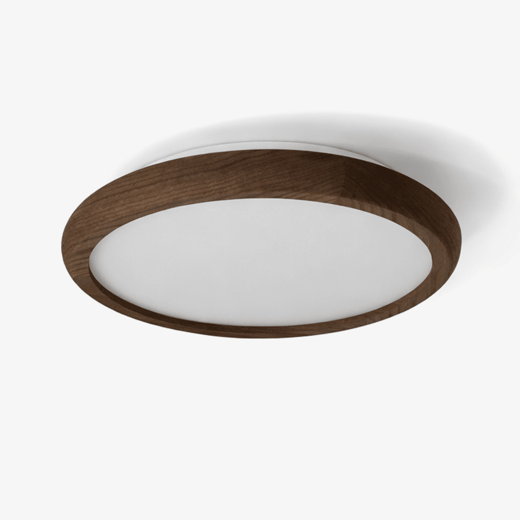 Arboris Wood Ring LED Ceiling Light – Modern Flush Mount for Bedroom & Living Room