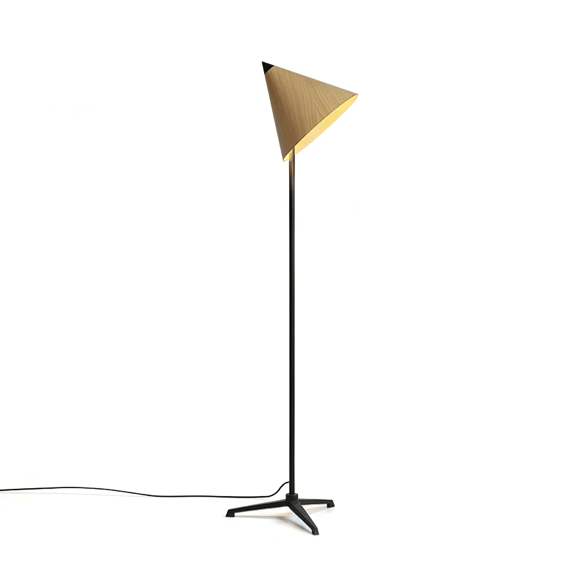Vero Sculptural Wood Floor Lamp with Tripod Base