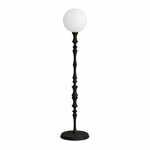 Elowen Sculpted Wood Floor Lamp with Fabric Shade for Living Room & Bedroom