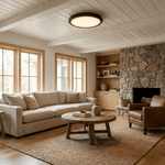 Arboris Wood Ring LED Ceiling Light – Modern Flush Mount for Bedroom & Living Room