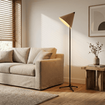 Vero Sculptural Wood Floor Lamp with Tripod Base