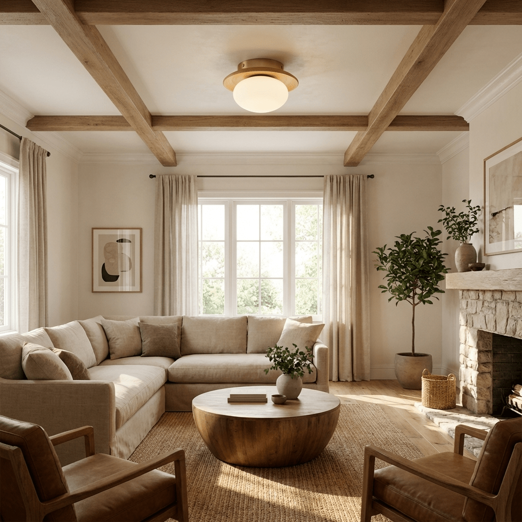 Brio Dome Flush Mount Ceiling Light in Brass and Frosted Glass