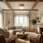 Brio Dome Flush Mount Ceiling Light in Brass and Frosted Glass