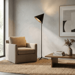 Vero Sculptural Wood Floor Lamp with Tripod Base