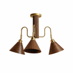 Bravik Wood Chandelier – Modern Brass & Wood Pendant Light