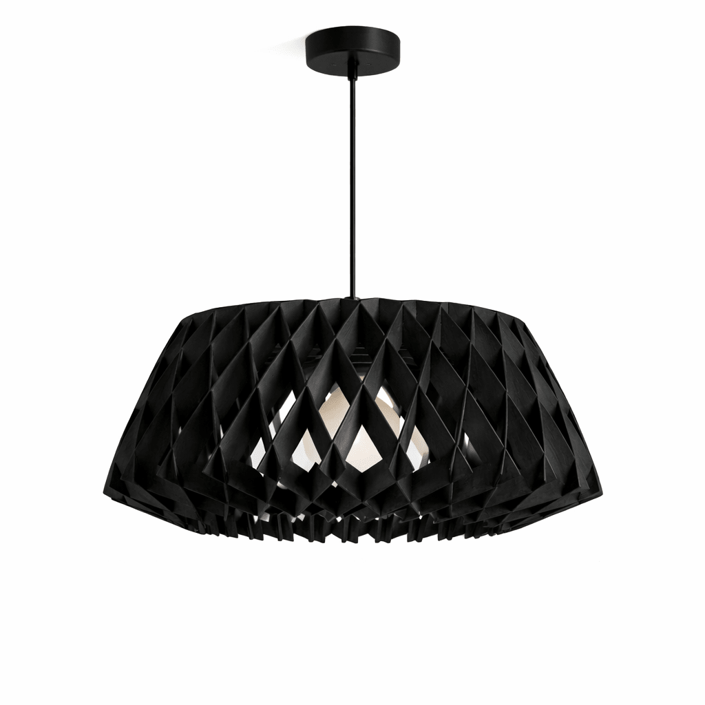 Origami Wood Pendant Light – Geometric Designer Hanging Lamp for Dining & Living Spaces
