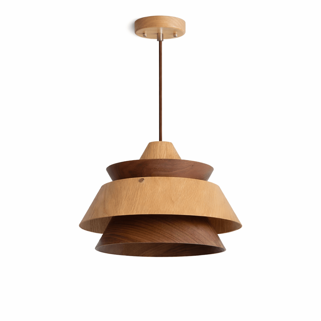 Torven Wood Pendant Light – Sculptural Layered Wooden Shade for Dining & Living Spaces