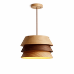 Torven Wood Pendant Light – Sculptural Layered Wooden Shade for Dining & Living Spaces