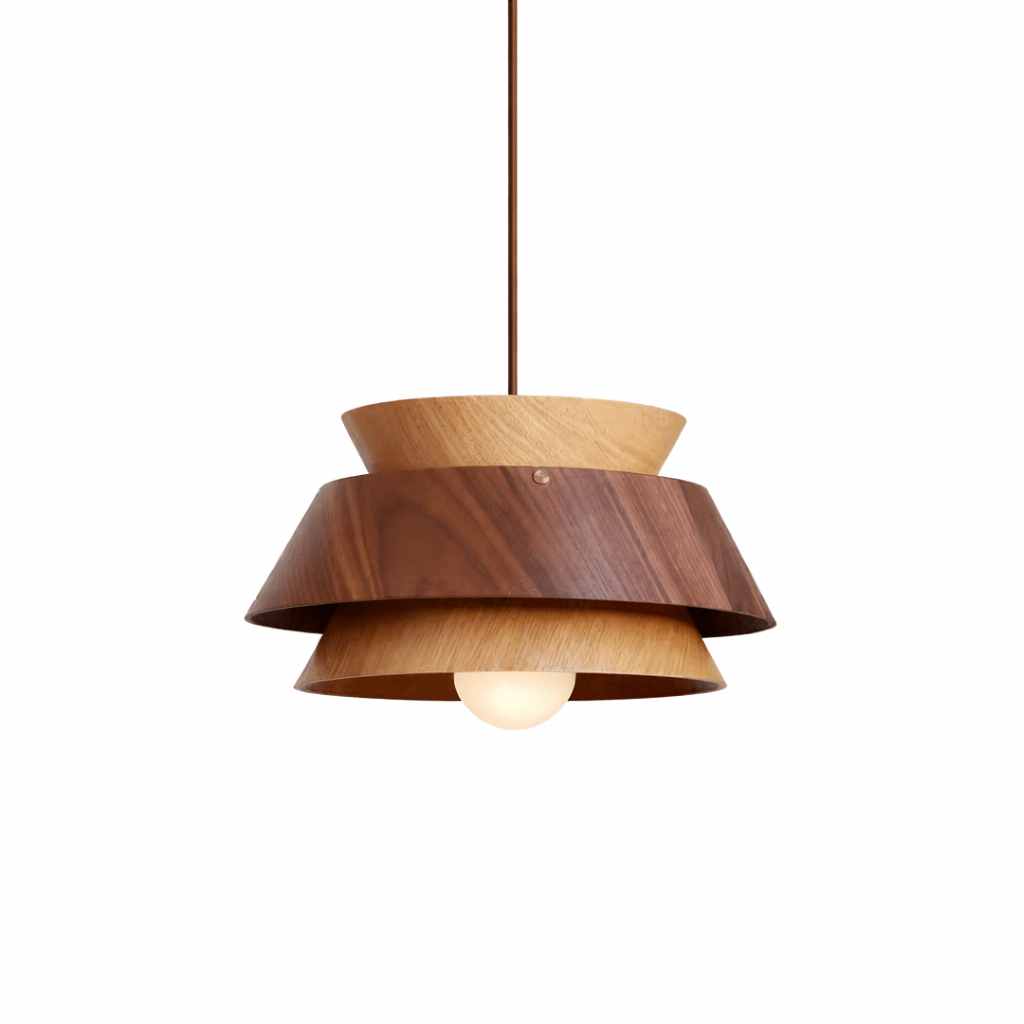 Torven Wood Pendant Light – Sculptural Layered Wooden Shade for Dining & Living Spaces