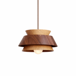 Torven Wood Pendant Light – Sculptural Layered Wooden Shade for Dining & Living Spaces
