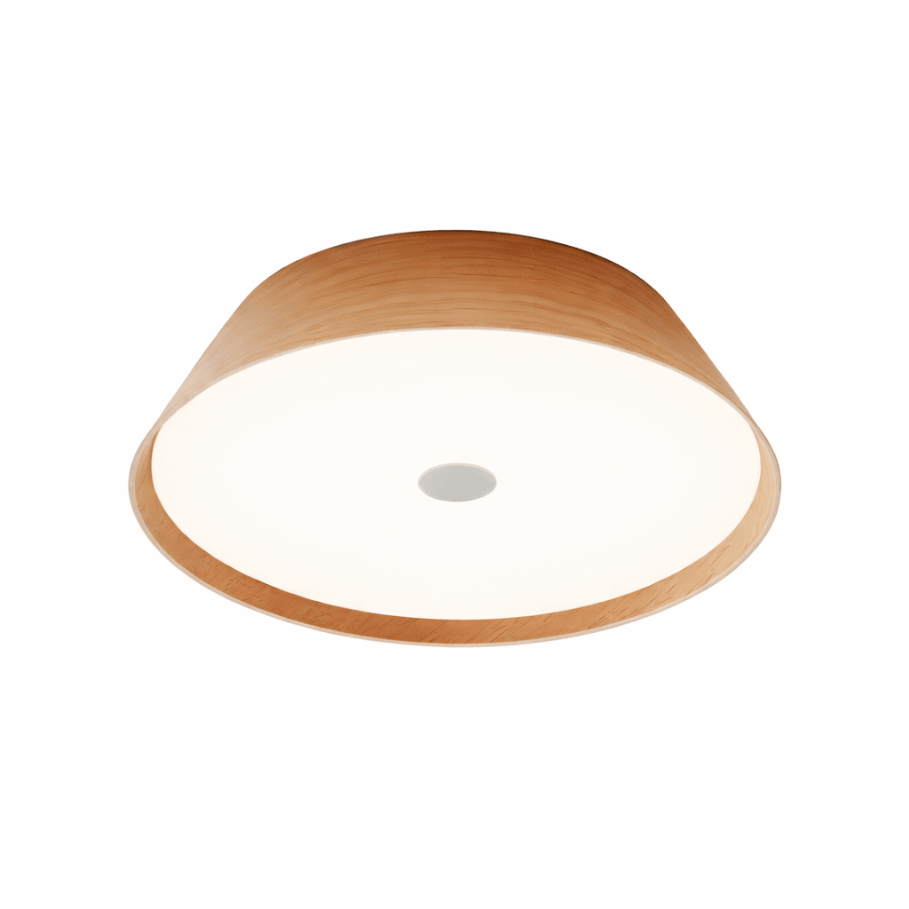 Lunara Wood Ring LED Ceiling Light – Modern Flush Mount for Bedroom & Living Room