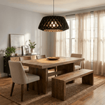 Origami Wood Pendant Light – Geometric Designer Hanging Lamp for Dining & Living Spaces