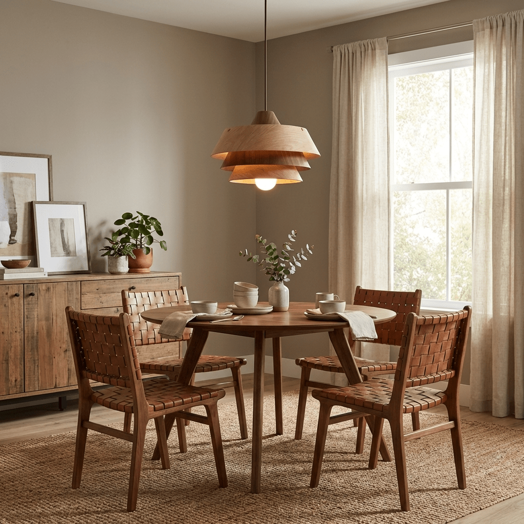 Torven Wood Pendant Light – Sculptural Layered Wooden Shade for Dining & Living Spaces