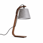Lurien Sculptural Wood Table Lamp with Fabric Shade for Modern Interiors