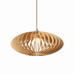 Arova Wood Pendant Light – Handcrafted Natural Wood Slat Lamp for Dining & Living Spaces