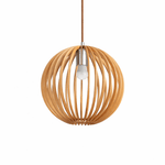 Arova Wood Pendant Light – Handcrafted Natural Wood Slat Lamp for Dining & Living Spaces