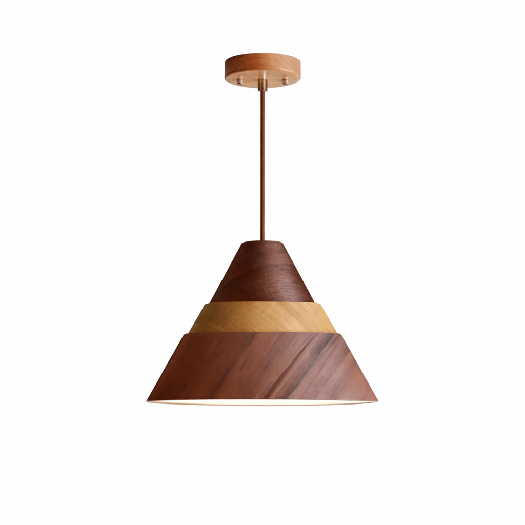 Strata Wood Pendant Light – Sculptural Layered Wood Hanging Lamp for Dining & Living Spaces