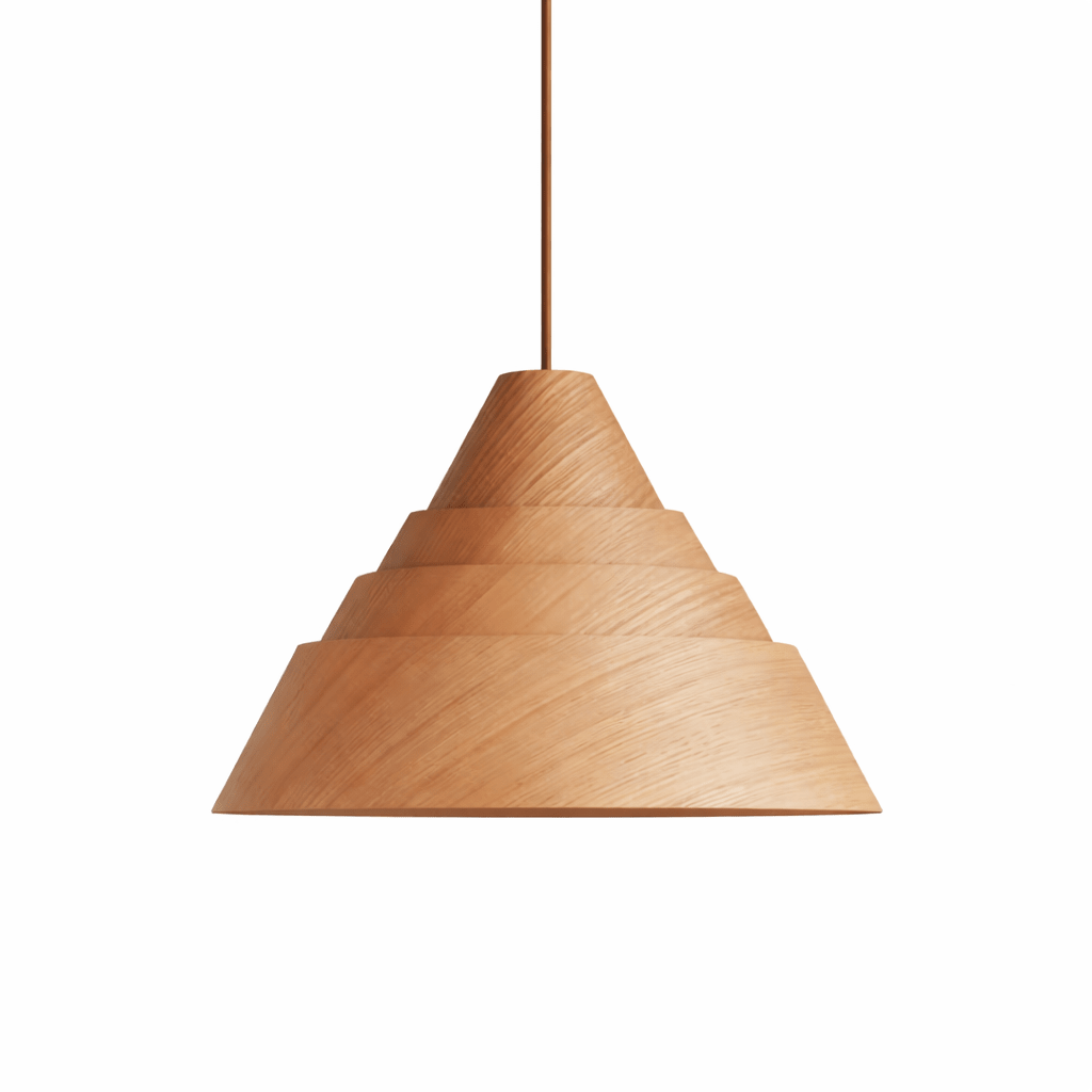 Strata Wood Pendant Light – Sculptural Layered Wood Hanging Lamp for Dining & Living Spaces