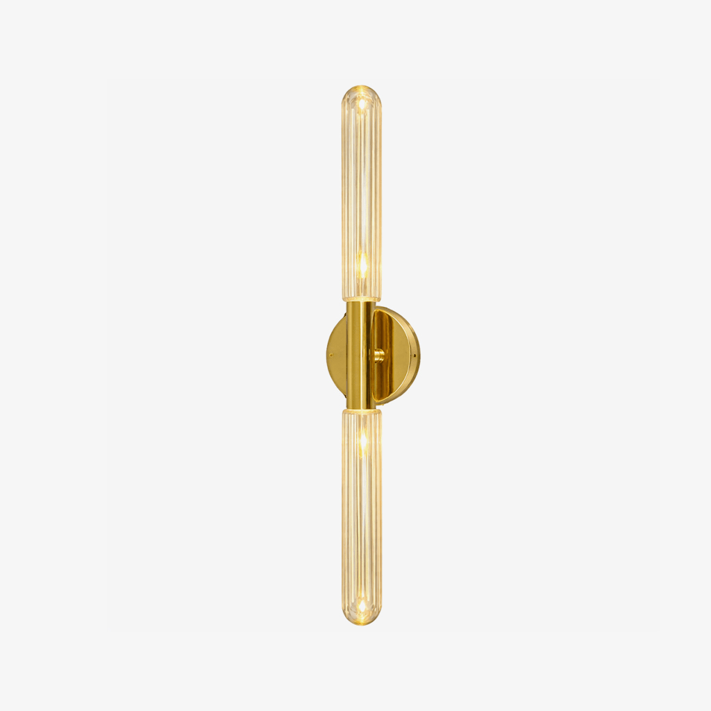 Cipher Wall Light – Hand-Blown Crystal LED Sconce in Gold