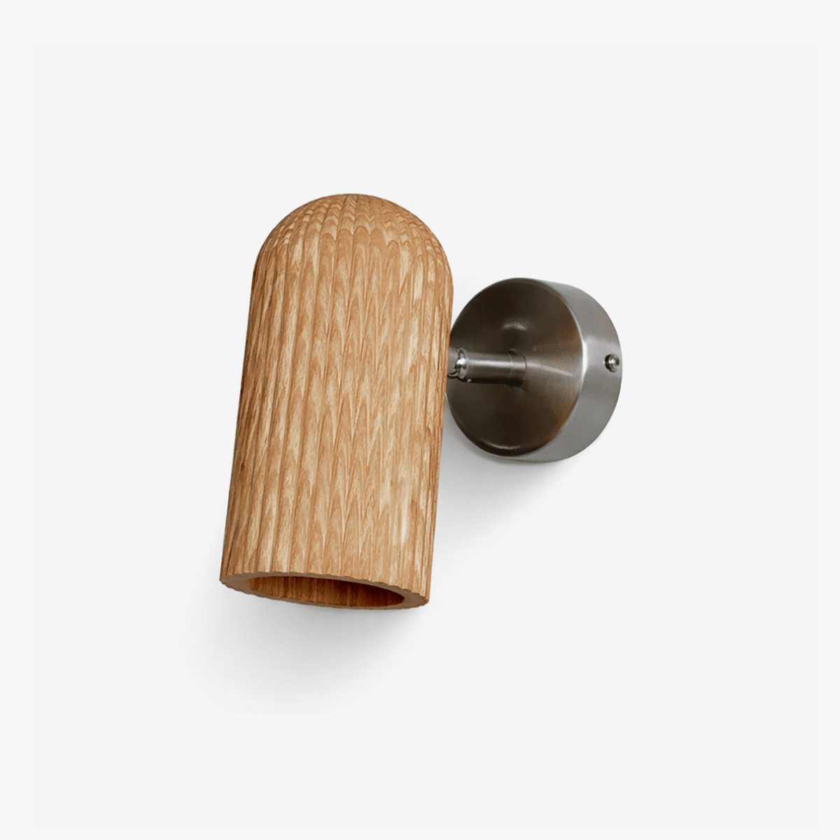 Cylra Wood Wall Sconce with Brushed Nickel Backplate