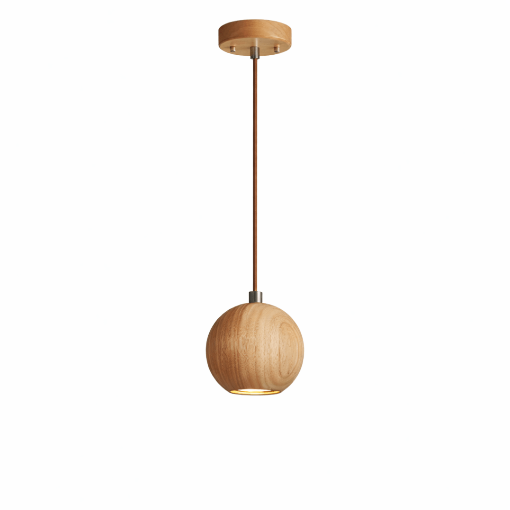 Forma Wood Pendant Lamp – Sculpted Solid Wood, Modern Minimalist Lighting