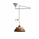 Axion Swing Pendant Light – Modern Wood & Metal Adjustable Ceiling Lamp