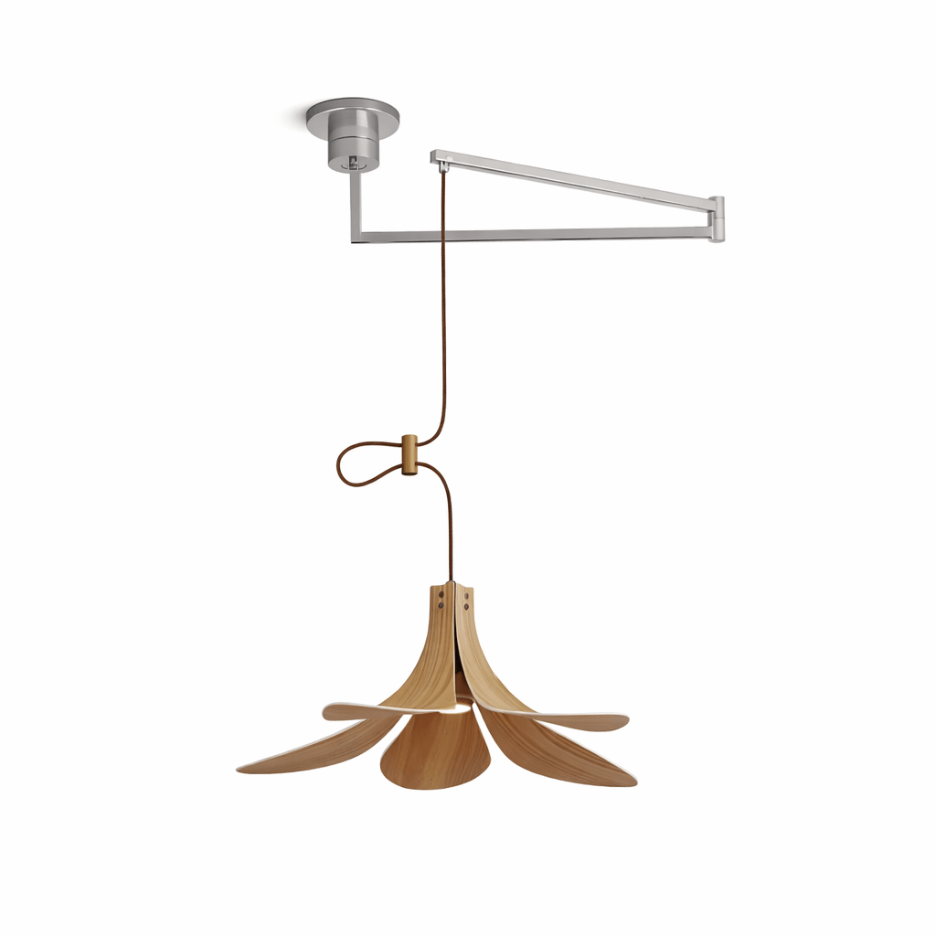 Axion Swing Pendant Light – Modern Wood & Metal Adjustable Ceiling Lamp