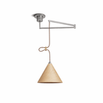 Axion Swing Pendant Light – Modern Wood & Metal Adjustable Ceiling Lamp