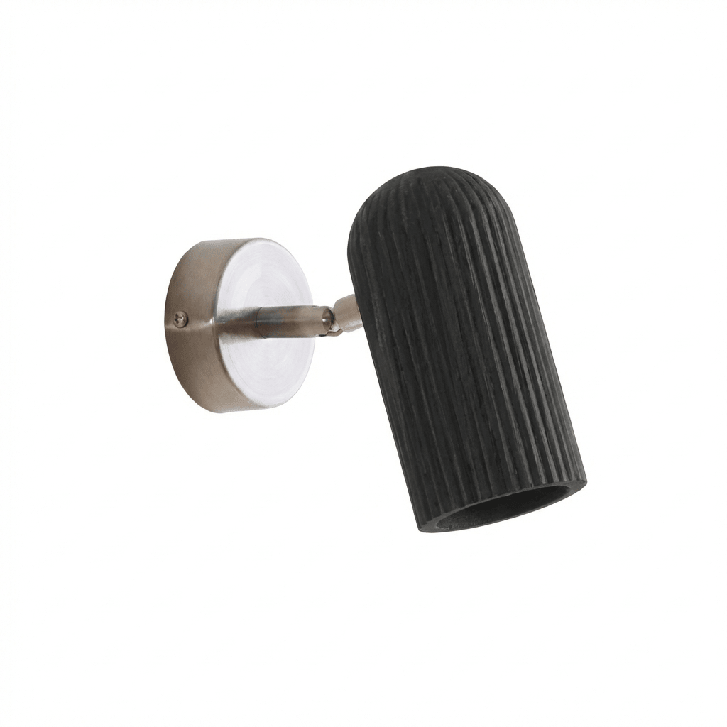 Cylra Wood Wall Sconce with Brushed Nickel Backplate