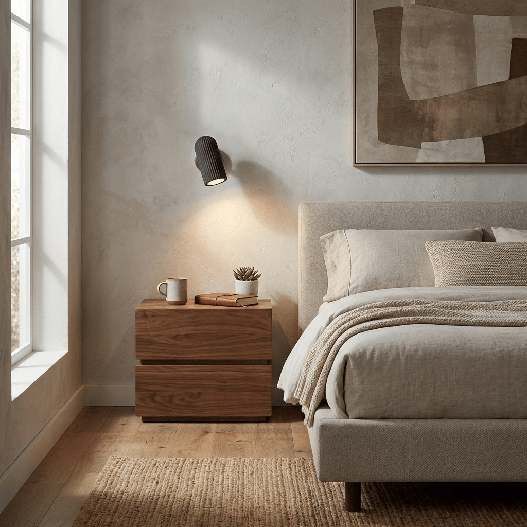 Cylra Wood Wall Sconce with Brushed Nickel Backplate