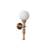 Thalor Wood Globe Wall Sconce – Handcrafted Modern Wall Light