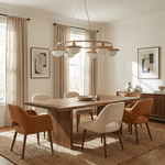 Aurelin Halo Chandelier — Modern Brass & Glass Pendant Light