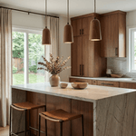 Alven Taper Wooden Pendant Light – Minimalist Hanging Lamp for Dining & Living Spaces