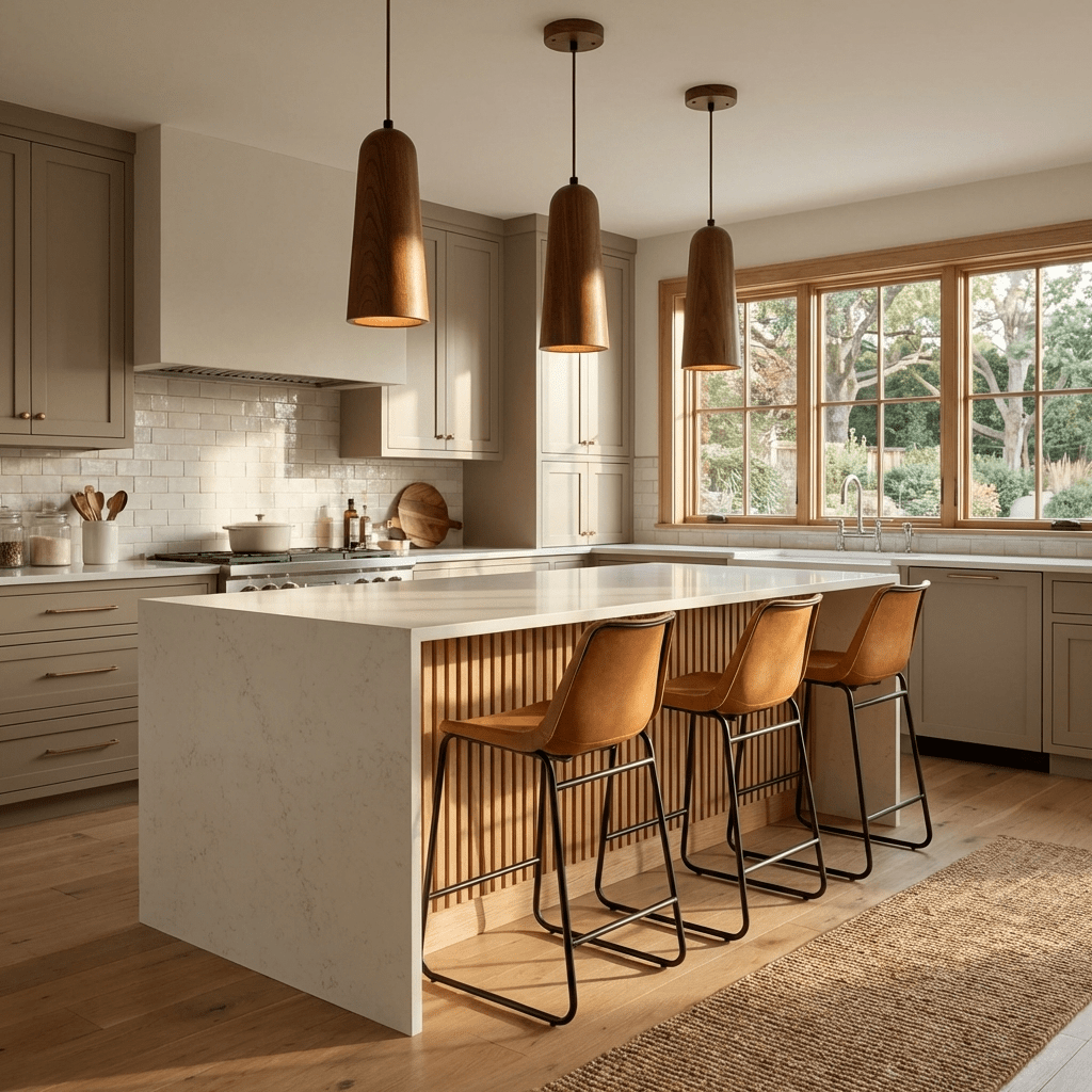 Alven Taper Wooden Pendant Light – Minimalist Hanging Lamp for Dining & Living Spaces